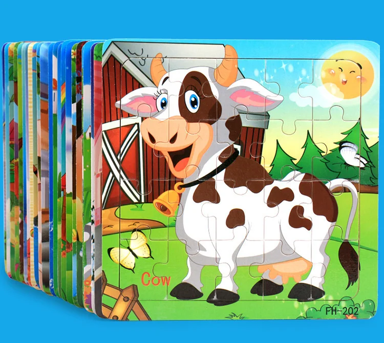 Rompecabezas 3D Montessori piezas de madera para niños