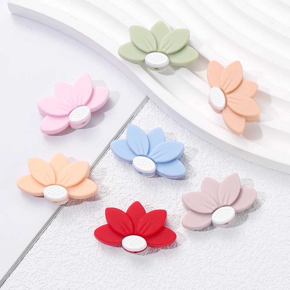 Cuentas de silicona pétalo - Espaciadores de joyas DIY pulseras - imagen 2