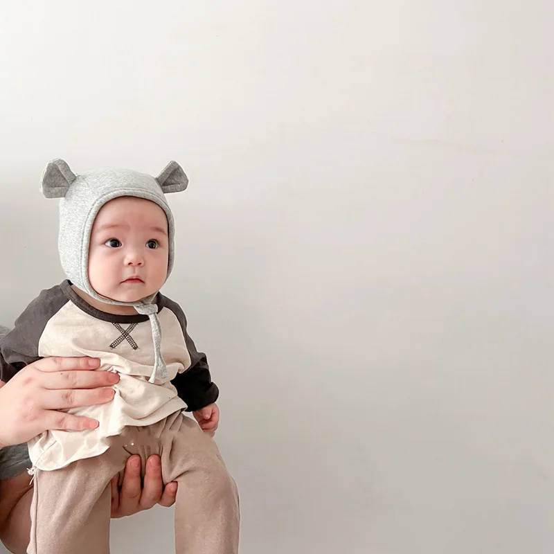 Gorro de algodón con orejas de conejo y motivo kawai