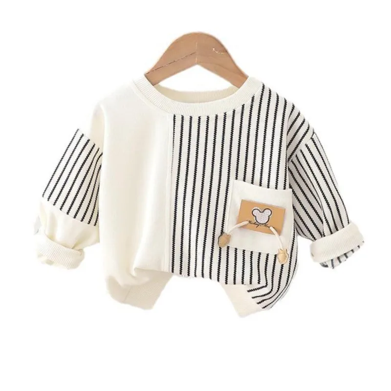 Camiseta a rayas para bebé y niña – Primavera, otoño y comodidad