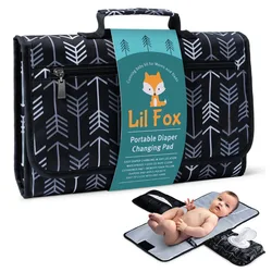 Cambiador plegable de pañales con almohadilla y bolsa