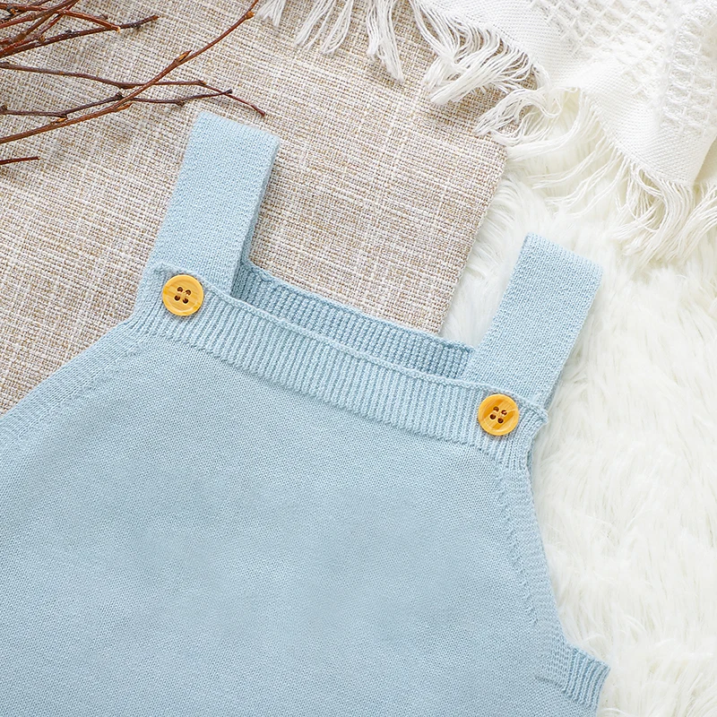 Mono para bebé sin mangas de algodón liso de punto unisex - imagen 5