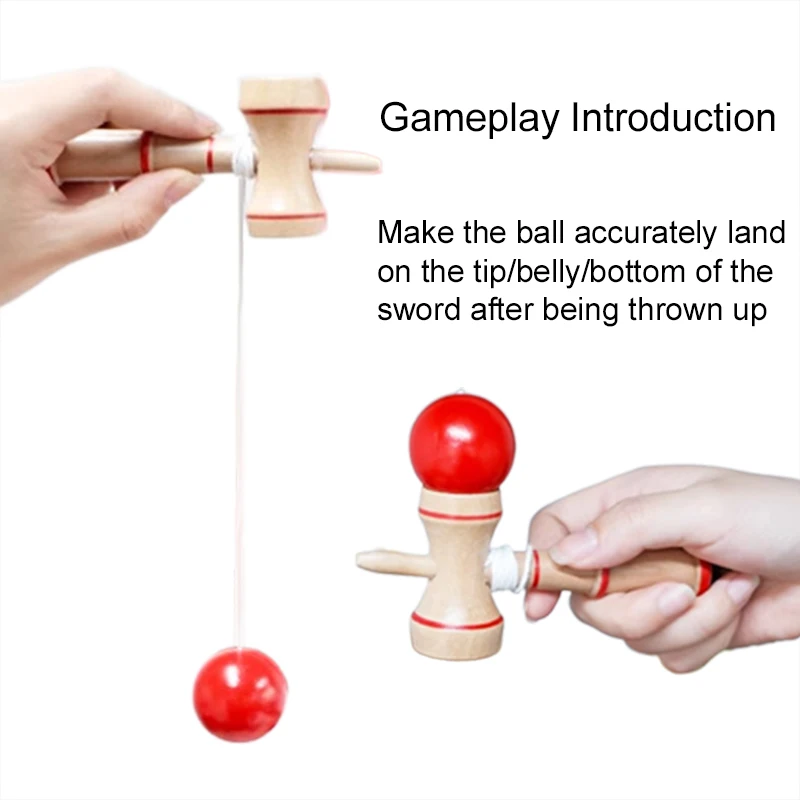 Kendama de madera japonés para agilidad y flexibilidad - imagen 3