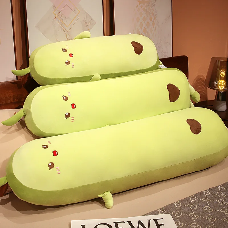 Almohada larga de aguacate verde para dormir infantil peluche corazón