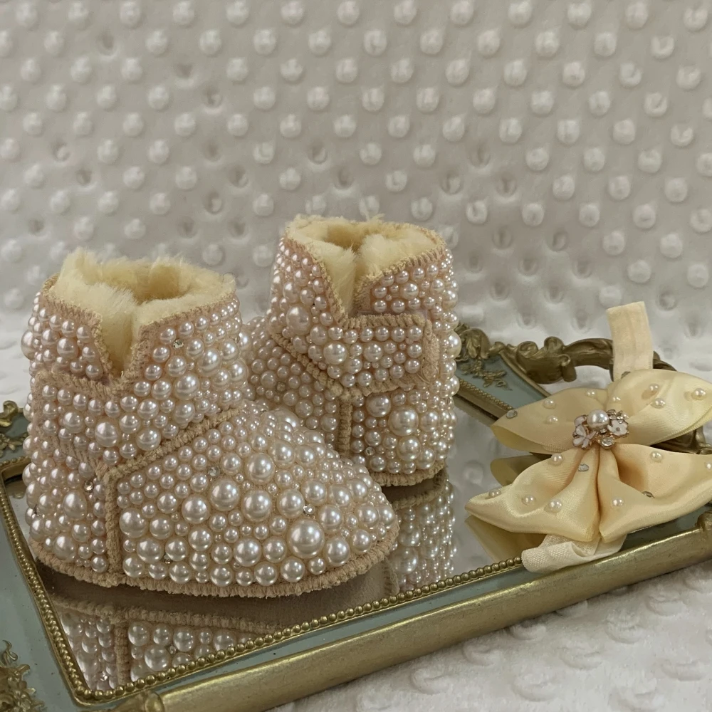 Dollbling botas de bebé con perlas personalizadas de invierno - imagen 3