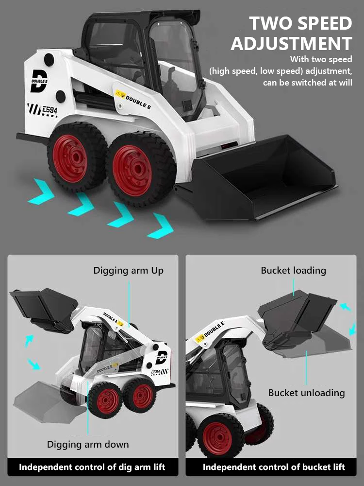 Doble E Excavadora RC para niños - Juguete remoto y confiable - imagen 2