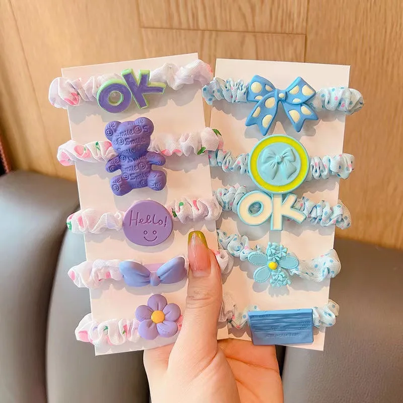 Gomas para el pelo infantiles sin dañar, estilo dulce para niñas - imagen 4