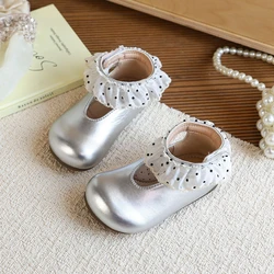 Zapatos de cuero retro para niña – Estilo princesa con puntos