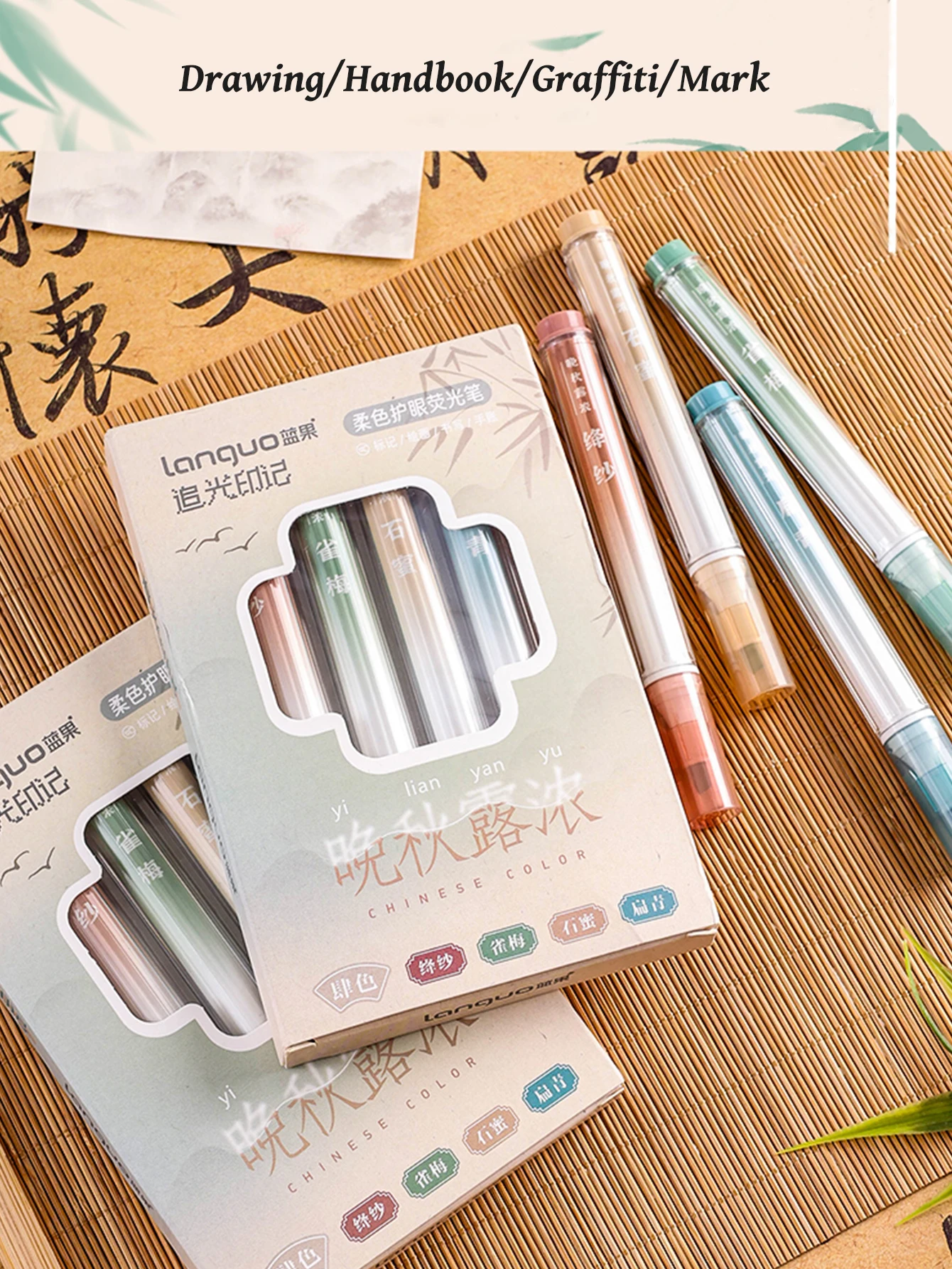 Marcadores pastel y set de escritura para uso artístico
