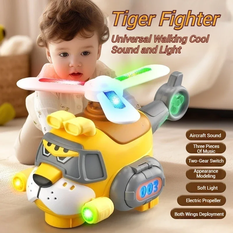 Avión de juguete eléctrico 360° con tigre anti-golpes, luces y música - imagen 5