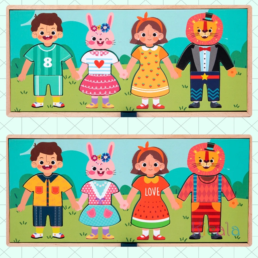 Puzzle Montessori de madera para clasificación y emparejar - imagen 3
