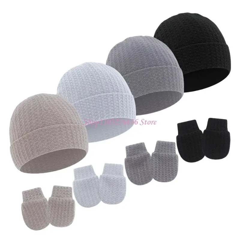Gorro y guantes a juego para recién nacido