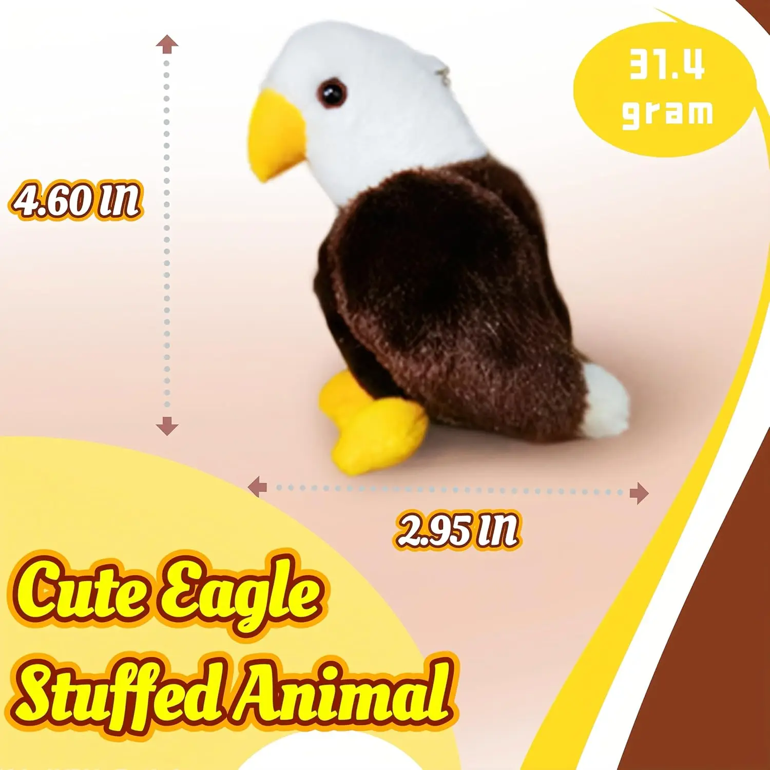 Peluche águila calva llavero para niños – Juguete educativo para regalar - imagen 5