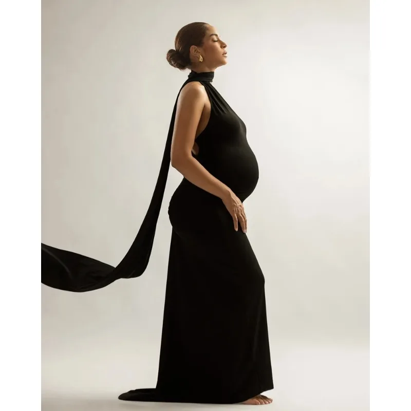 Vestido de embarazo ajustado elegante para sesión de fotos - imagen 2