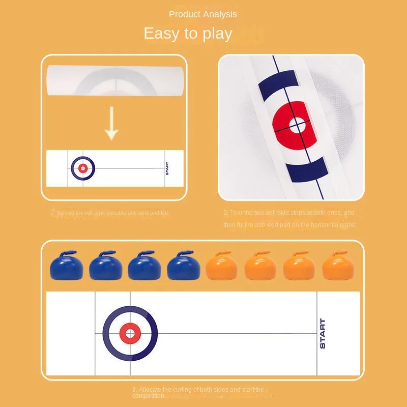 Juego de mesa familiar interactivo con curling y shuffleboard - imagen 5