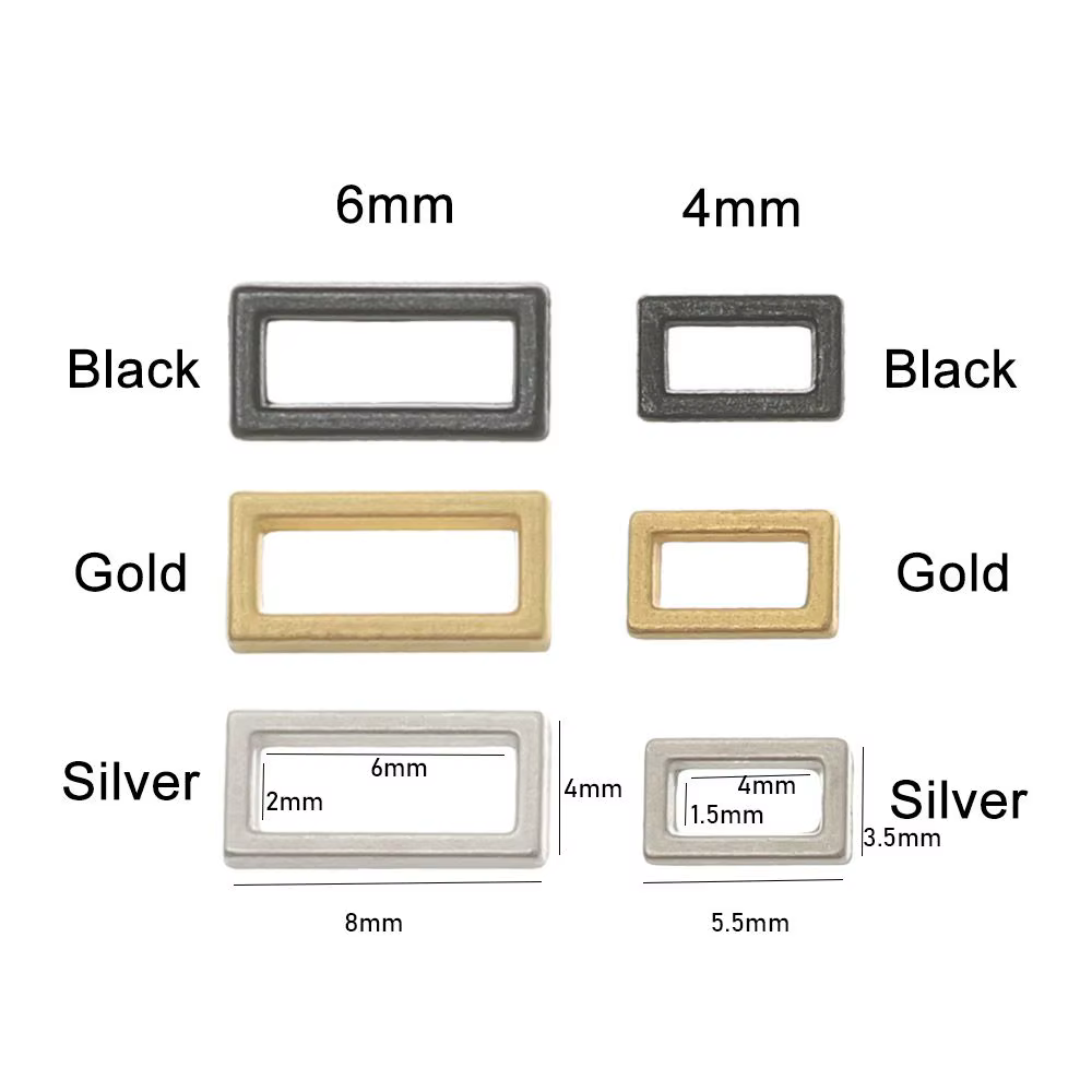Hebillas rectangulares en acabado plata