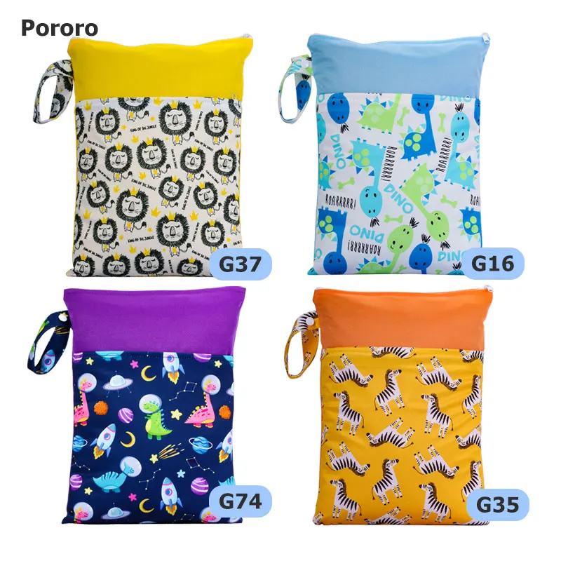 Bolsa reutilizable impermeable para pañales Pororo – Dos bolsillos separados - imagen 3