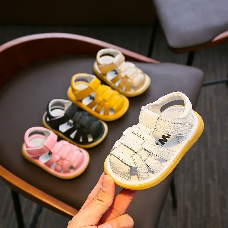 Sandalias de verano para bebé y niño: cuero genuino y puntera segura - imagen 5