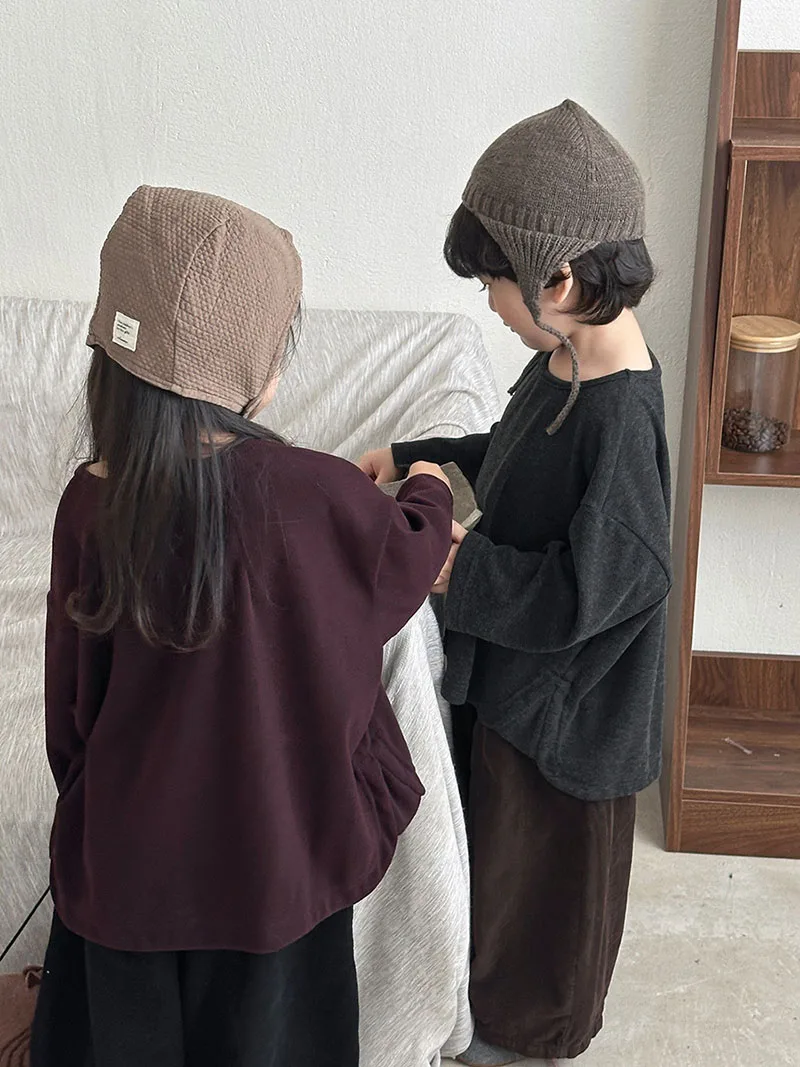 Camiseta manga larga de algodón orgánico para niño – Básica transpirable