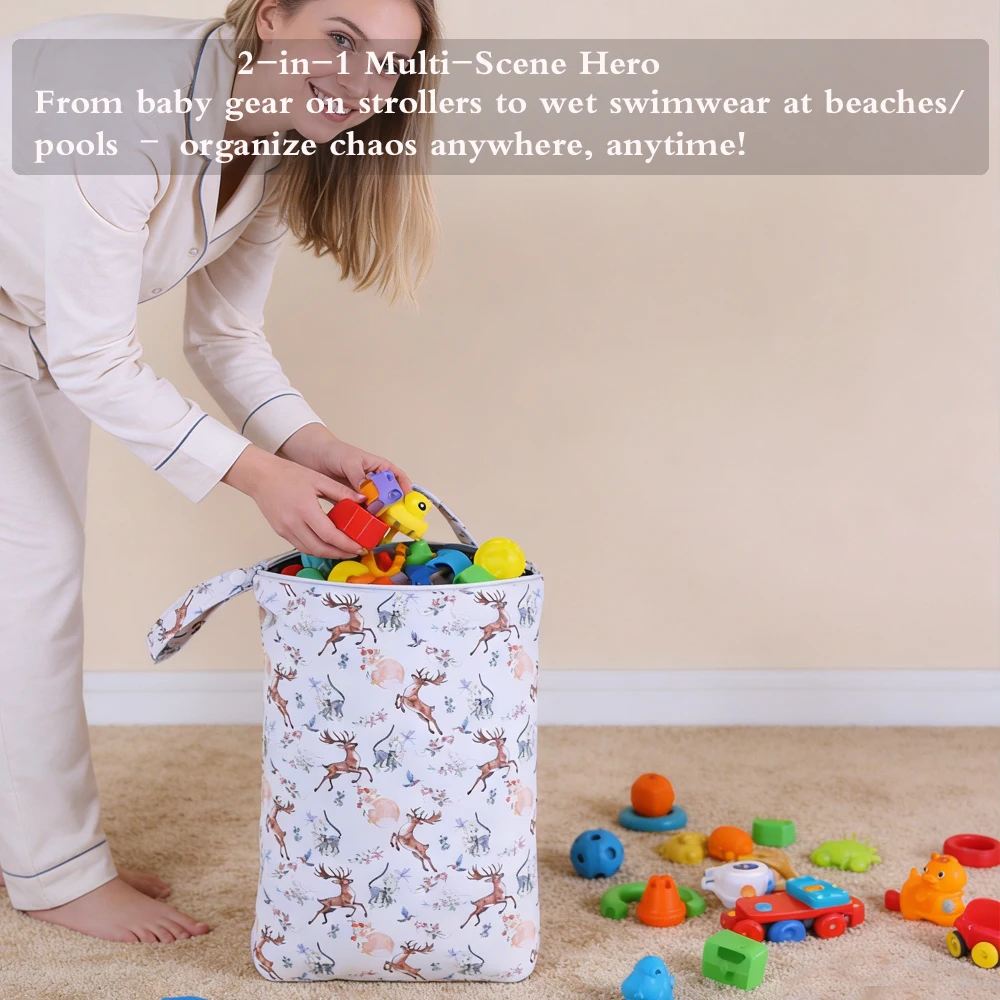 Bolsa impermeable para pañales reutilizables con cierre - imagen 2