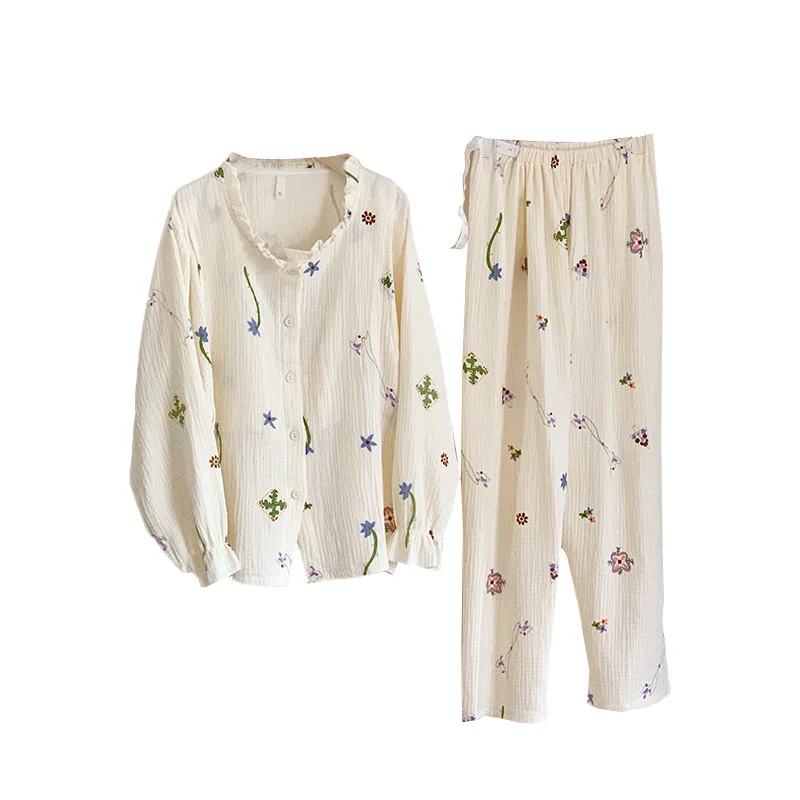 Pijama lactancia algodón fino para hogar, manga larga - imagen 3