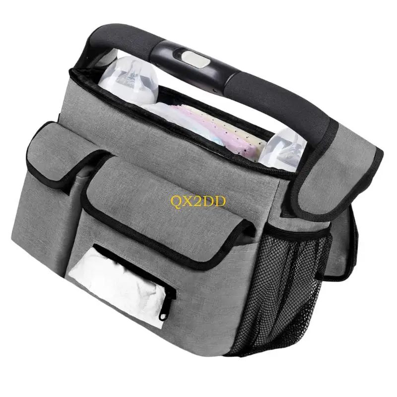QX2D bolsa colgante para carrito de bebé con correas ajustables