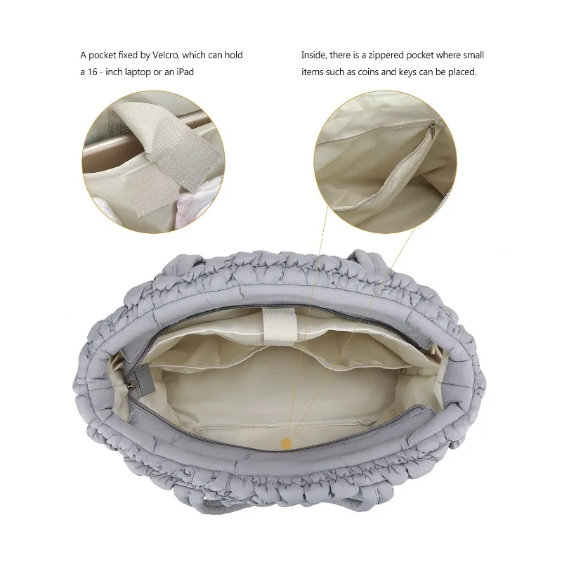 Bolsa de pañales impermeable plisada con asa burbuja - imagen 5
