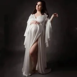 Vestido de maternidad con cuello en V para sesión fotográfica