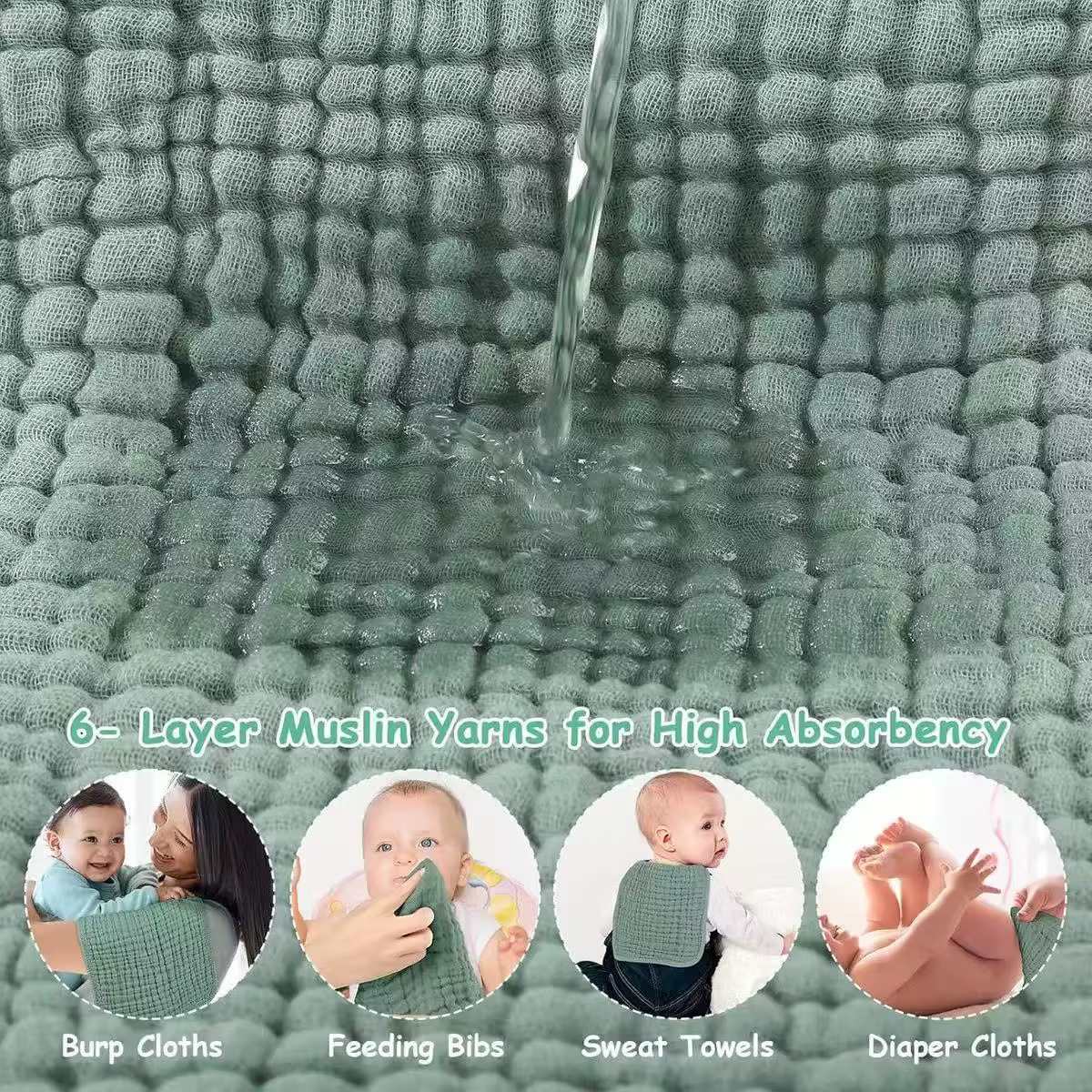 Detalle del tejido de muselina absorbente