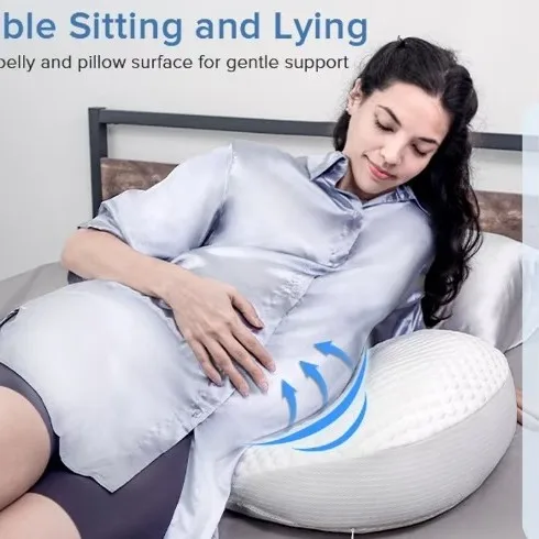 Almohada ergonómica de embarazo con soporte lumbar y abdominal