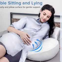 Almohada ergonómica de embarazo con soporte lumbar y abdominal