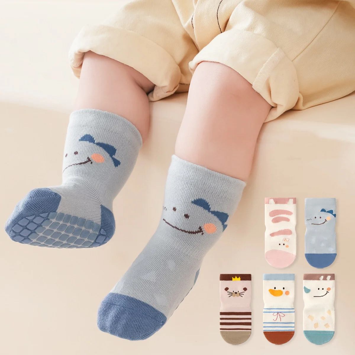 Calcetines antideslizantes de algodón para niño y niña