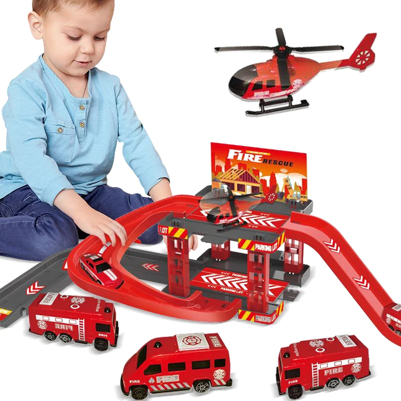 Pista de garaje infantil con rampas y coches – Varios niveles - imagen 5
