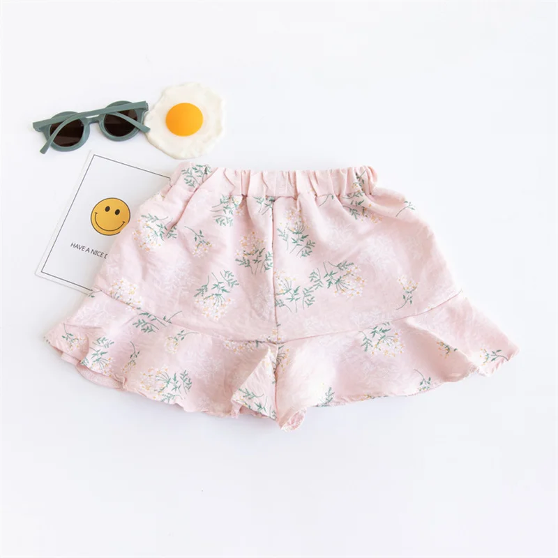 Pantalones cortos para niñas 3-8 años con estampado fino y lazo - imagen 2