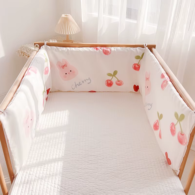 Parachoques de cuna de algodón suave – 180 cm con cremallera desmontable - imagen 3
