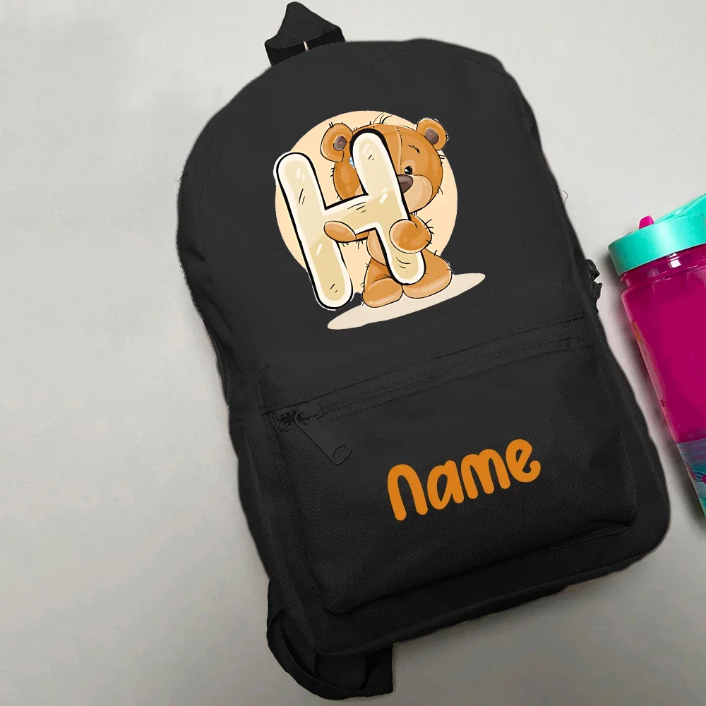 Mochila escolar personalizada para niños pequeños con oso y nombre - imagen 3