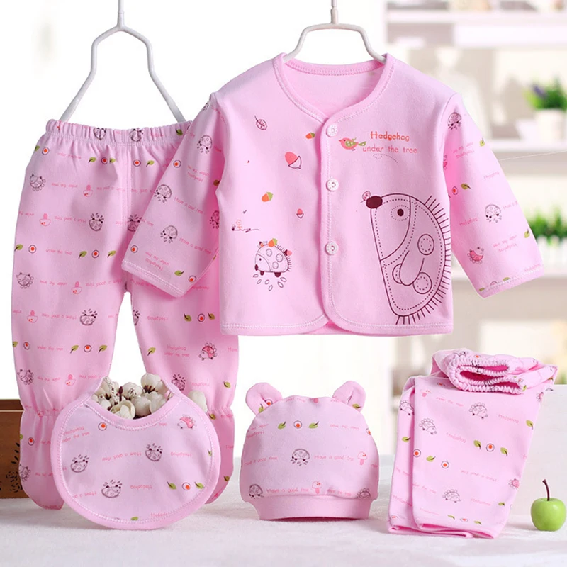 Conjunto recién nacido algodón con dibujos animados, tops y pantalones suaves - imagen 3