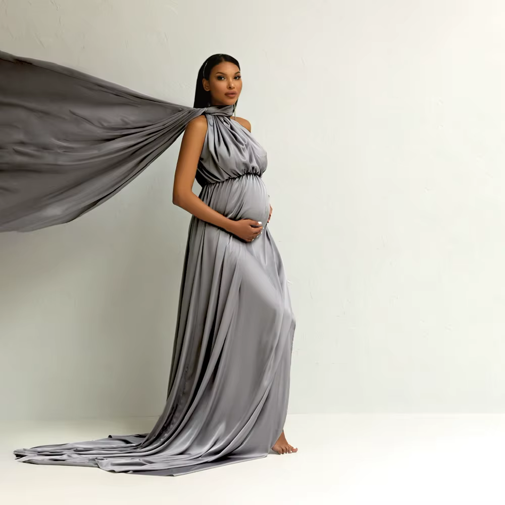 Vestido de maternidad elegante para sesión fotos y baby shower - imagen 3