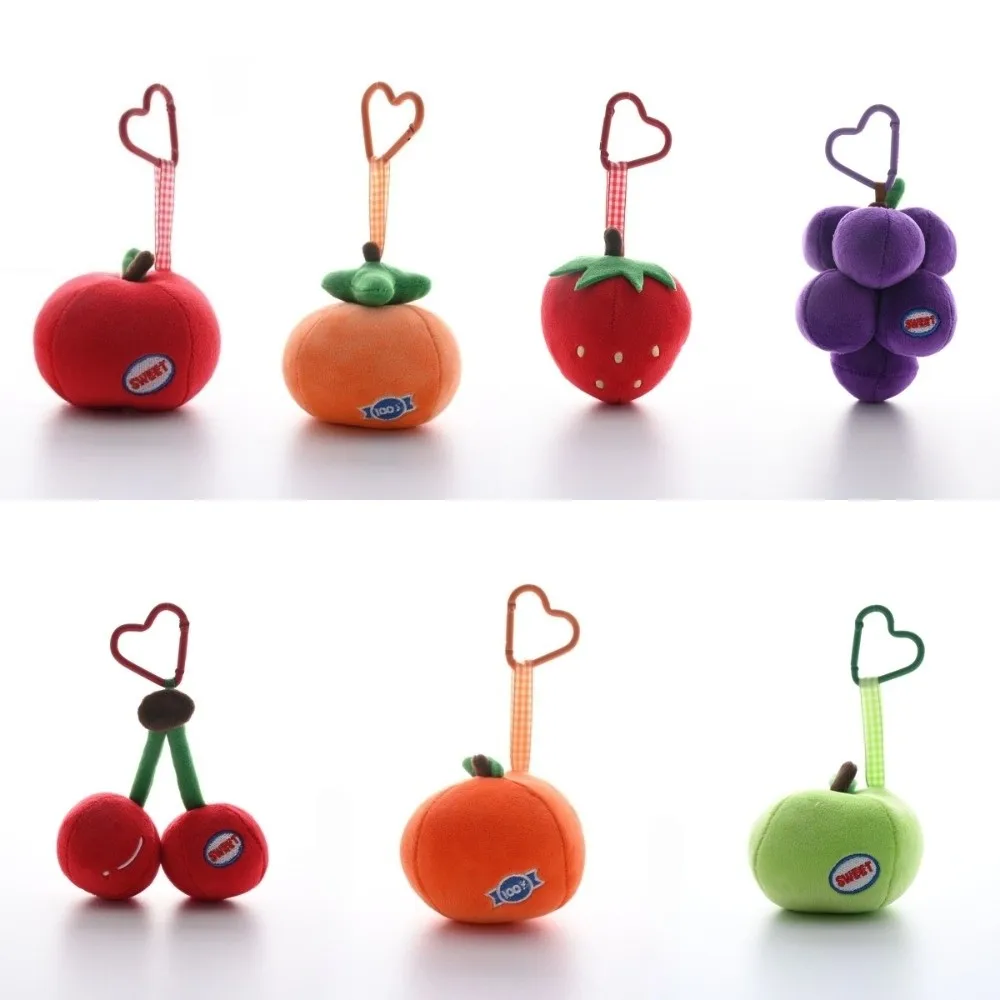 Llavero de peluche con frutas, ideal para colgar