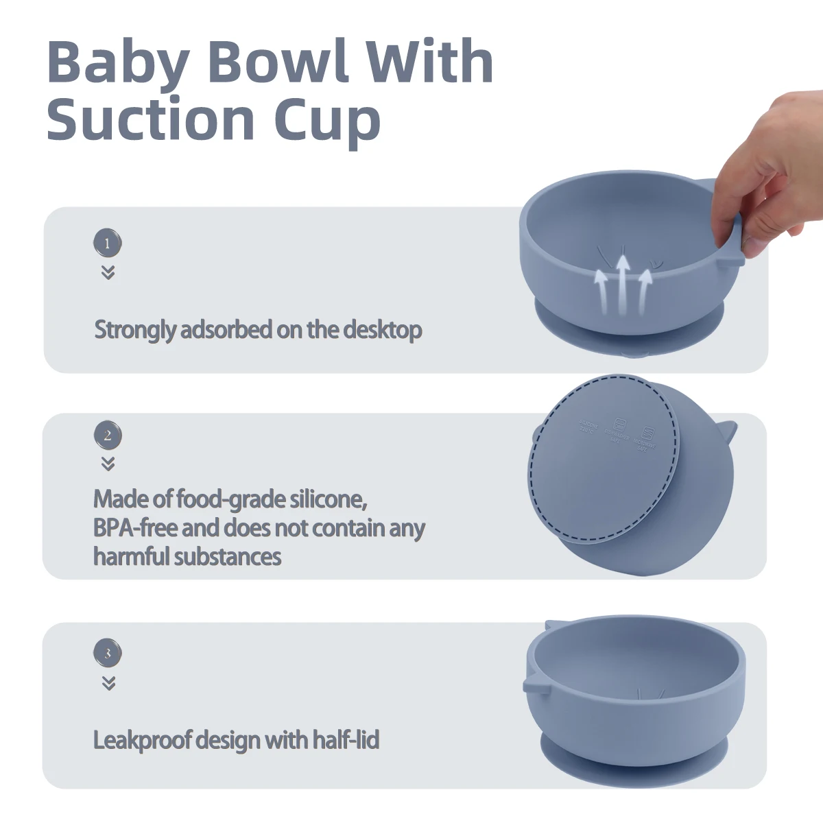 Cuenco de silicona con succión para bebé – Gato retro entrenamiento - imagen 3