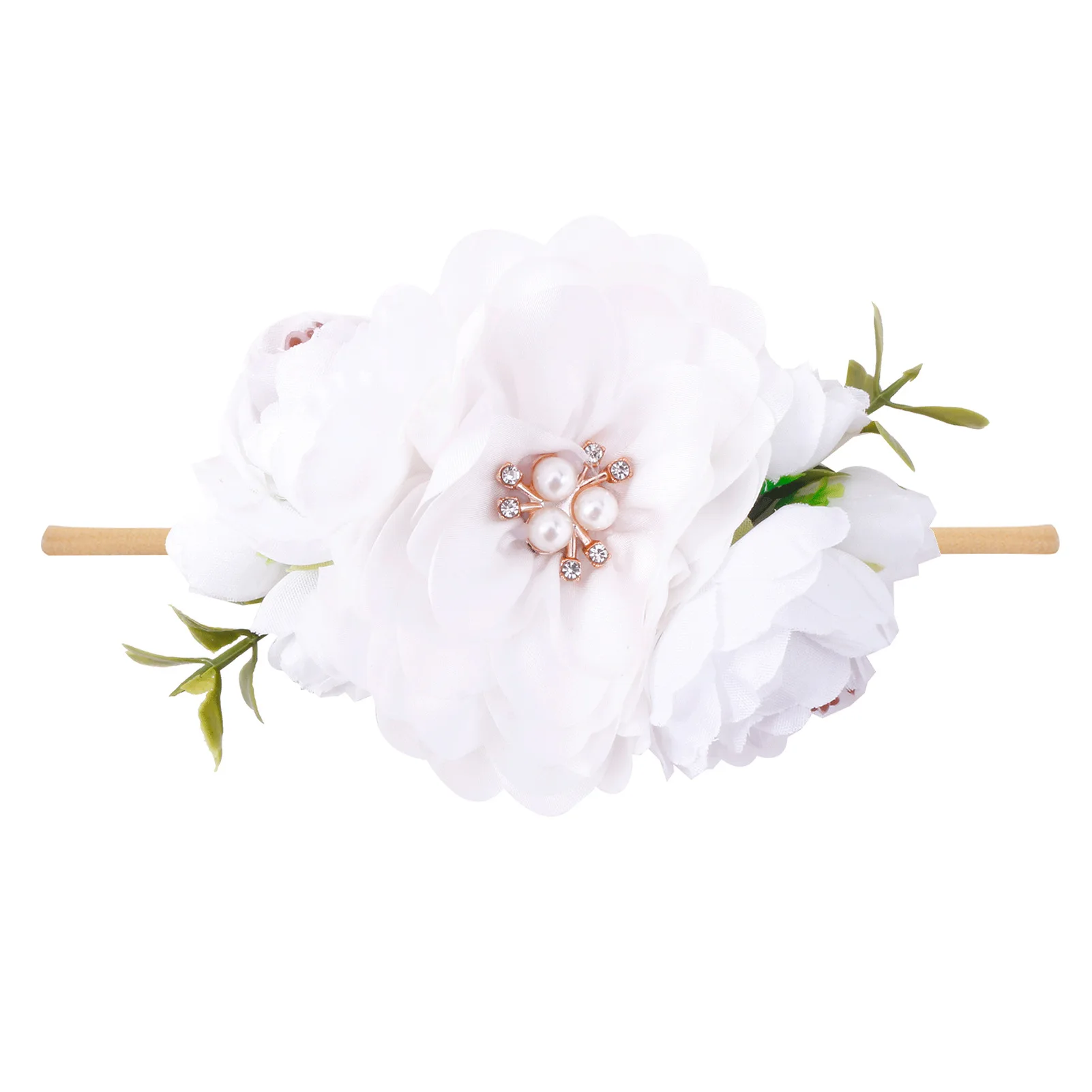 Diadema de flores para bebé con flor grande, estilo princesa
