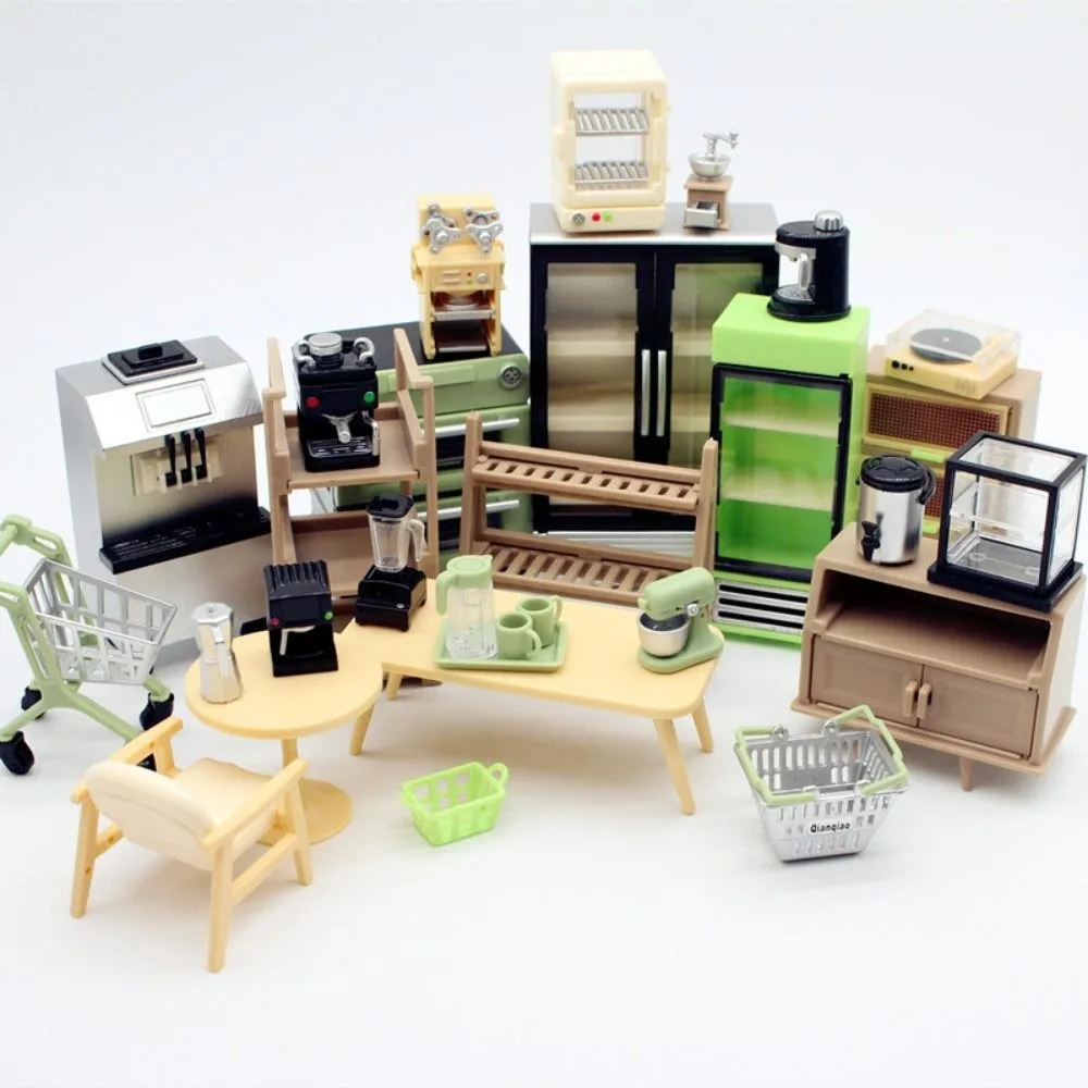Estantería de café en miniatura para casa de muñecas 1:12