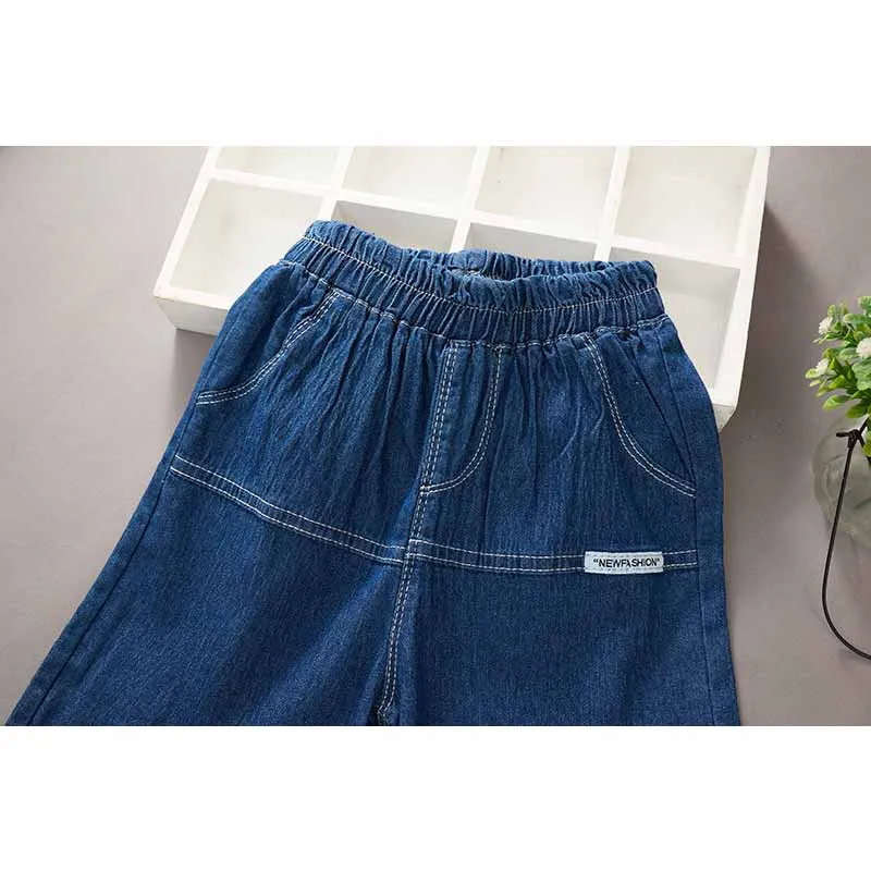 Pantalones cortos de mezclilla elásticos para niños y niñas - imagen 4