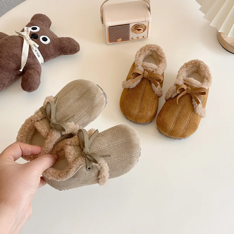 Zapatos de invierno mullidos antideslizantes sin cordones para niñas - imagen 5