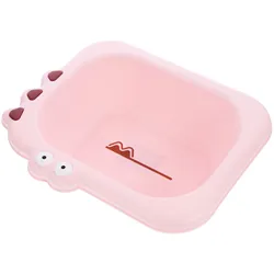 Lavabo para bebé rosa con dibujos para la cara, PP seguro fácil