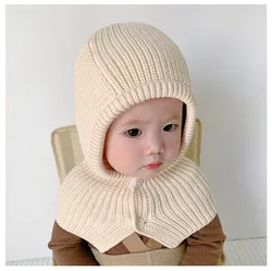 Gorro de invierno bebé con orejeras - Tejido sólido