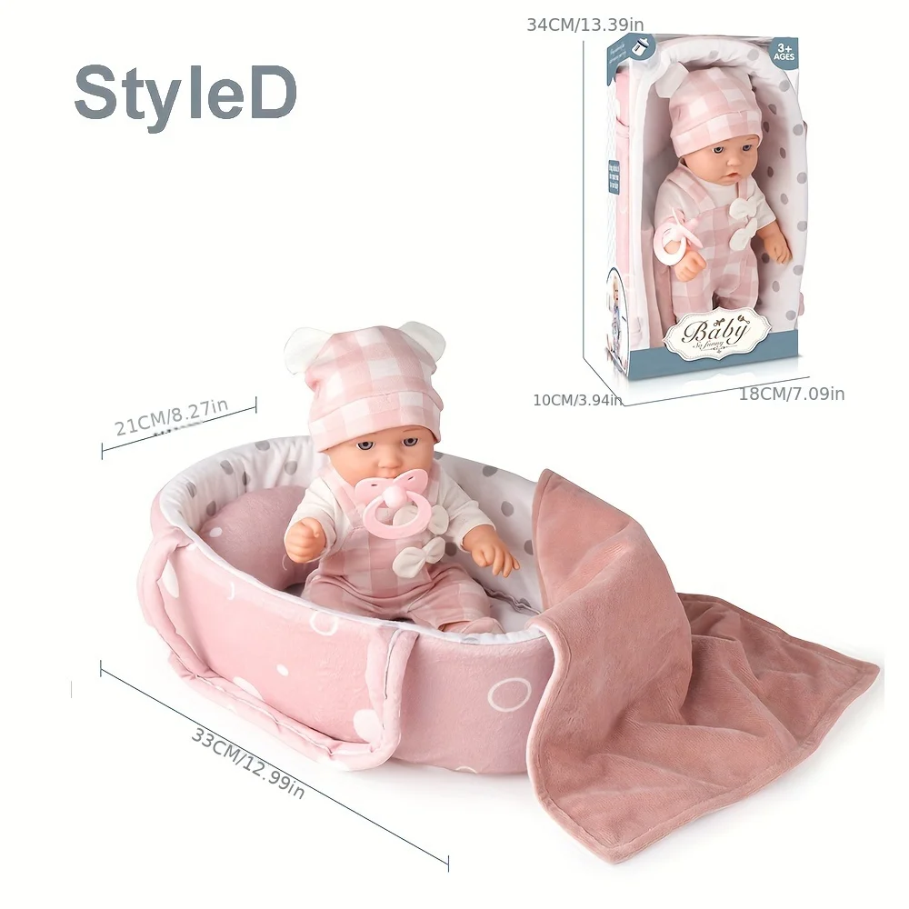 Muñeca bebé Reborn de vinilo con accesorios y chupete rosa - imagen 2