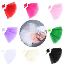Diadema y tutú de tul para sesión de fotos de bebé