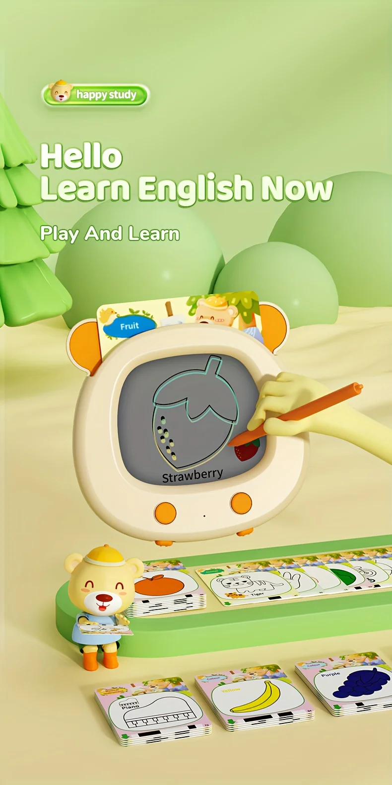 Juego educativo con tarjetas en inglés