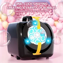 Máquina de burbujas portátil con luces LED para fiestas infantiles